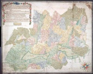 Amt Hohentengen Maßstab ca. 1 : 4300 kopiert von Joseph Musch col. handgez.