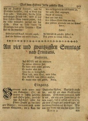 Am vier und zwantzigsten Sonntage nach Trinitatis