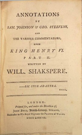 Annotations upon King Henry VI. part II. and III. and Timon of Athens