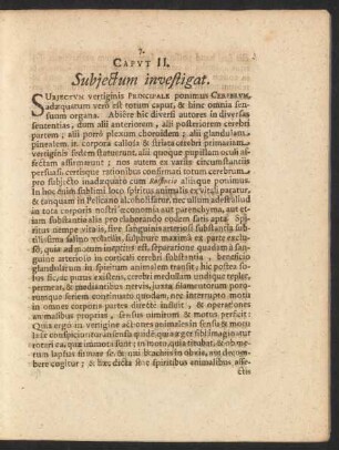 Caput II. Subjectum investigat.