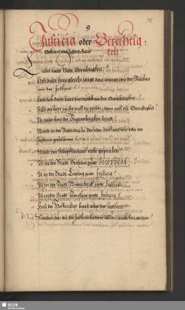9. Justicia oder Gerechtigkeit : Gehoret ins Zehende haus