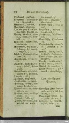 Von vierfüßigen Thieren