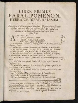 1-92, Libri I. Paralipomenon
