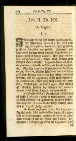 Tit. XX. De Legatis.