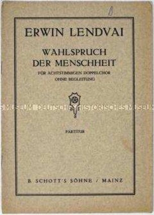 Text-Noten-Heft für einen achtstimmigen Chor