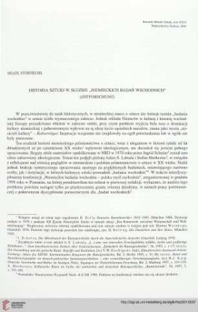 26: Historia sztuki w służbie "niemieckich badań wschodnich" : (Ostforschung)