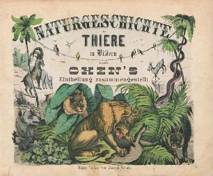 Naturgeschichte der Thiere : in Bildern nach Oken's Eintheilung zusammengestellt
