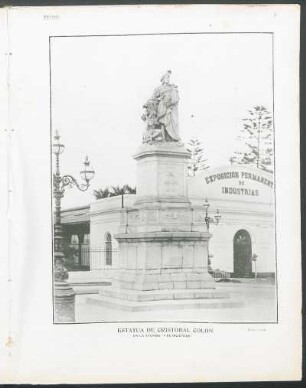[Fotografía de] Estatua de Cristóbal Colón - En la avenida "9 de diciembre"