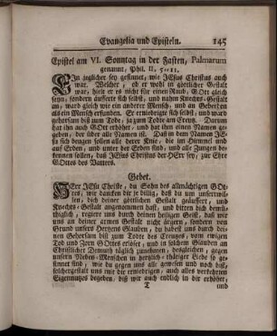 Epistel am VI. Sonntag in der Fasten, Palmarum... - Evangelium am VIII. Sonntag nach Trinitatis,