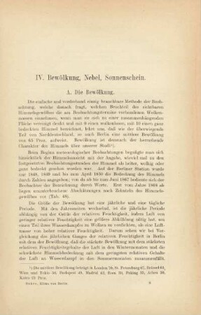 IV. Bewölkung, Nebel, Sonnenschein