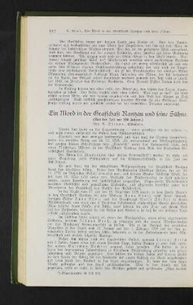 Ein Mord in der Grafschaft Rantzau und seine Sühne