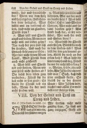 VIII. Von der Gedult und Trost im Creutz und Leiden.