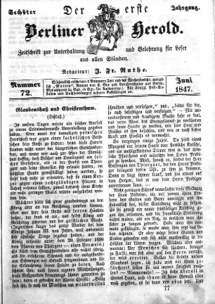 Nummer 72, Juni 1847