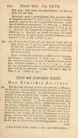 Sechs und zwanzigstes Capitel. Vom Römischen Calender