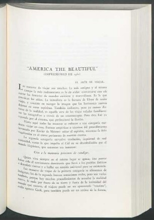 "America the beautiful" : (Impresiones de 1931)