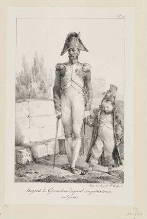 Sergent de grenadiers à pied, en petite tenue, Blatt 10 der Folge "Kostüme der Kaisergarde"