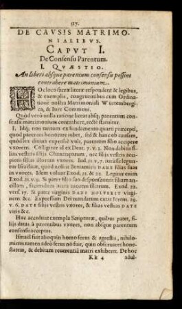 Capvt I. De Consensu Parentum.