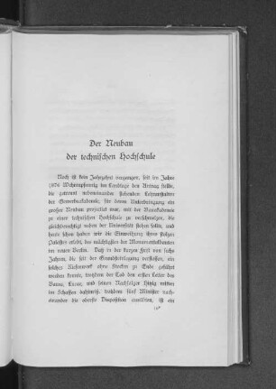 Der Neubau der technischen Hochschule