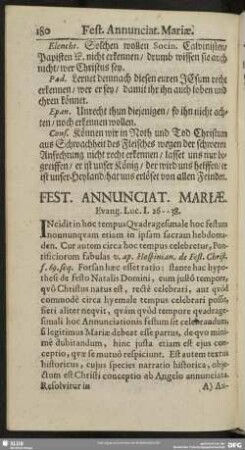 Fest. Annunciat. Mariae. Evang. Luc. I. 26-38