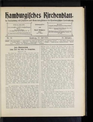 Nr. 28. Hamburg, 13. Juli 1913. 10. Jahrgang.