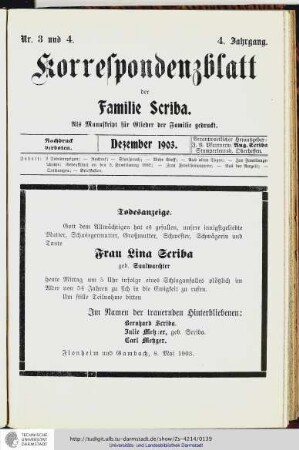 Nr.3 und 4 - Dezember 1903