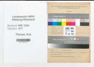 Entnazifizierung Kurt Thomas , geb. 02.03.1896 (Generalleutnant)
