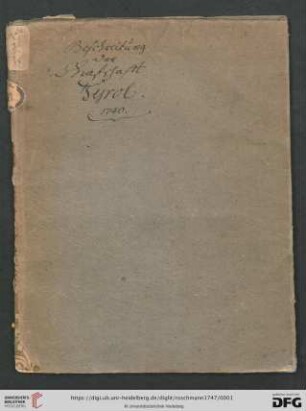 Ursprung Und Merckwürdigkeiten Der Kayserlich-Königlichen Ertz-Hertzogl. Haubt- und Residentz-Stadt Ynsbrugg Im Tyrol