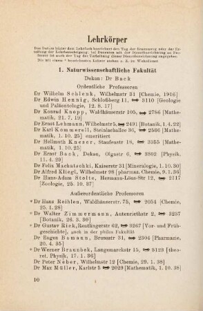 10-22, Lehrkörper
