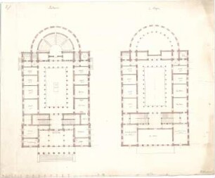 Bühlmann, Josef; Universitätsgebäude - Grundriss EG, Grundriss 1. OG