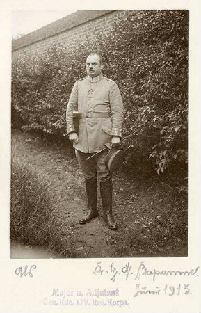 Schoenebeck, Hermann von; Oberstleutnant, geboren am 12.01.1870 in Karlsruhe