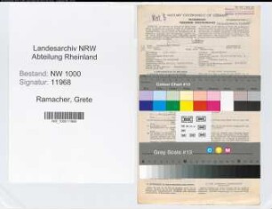 Entnazifizierung Grete Ramacher, geb. 07.06.1910 (Buchhalterin)