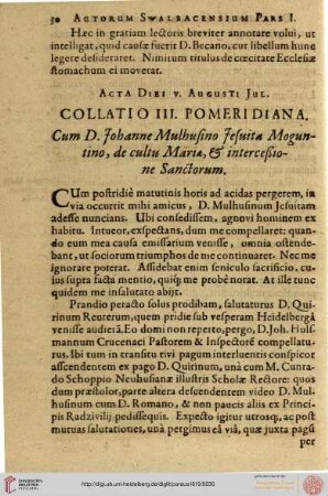 III. De cultu Virginis Mariae