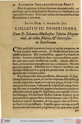III. De cultu Virginis Mariae