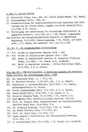 II. fremdsprachige Korrespondenz
