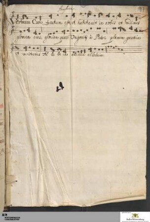 Nachtrag: Antiphon Verbum caro factum est (17. Jh.)
