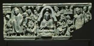 Der Buddha zieht predigend von Stadt zu Stadt