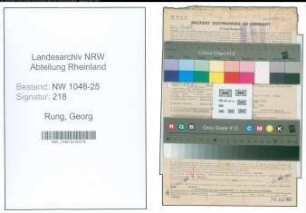 Entnazifizierung Georg Rung , geb. 24.03.1890 (Haendler)