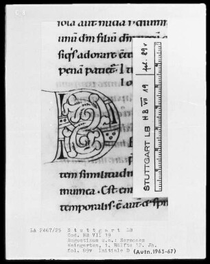 Augustinus, Sermones — Initiale D, Folio 89recto