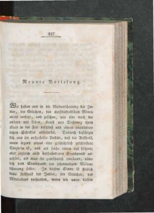 Neunte Vorlesung