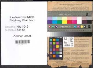 Entnazifizierung Josef Zimmer , geb. 16.12.1894 (Kaufmann)