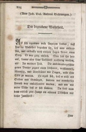 Die begrabene Wahrheit.