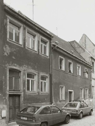 Pirna, Wohnhäuser : Pirna-Altstadt. Wohnhäuser. Schmiedestraße 51/52 (18. Jahrhundert, Ende 17. Jahrhundert). Straßenansicht