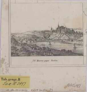 Ansicht von Meißen, Lithographie, um 1850