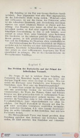 Kapitel V. Das Problem des Fortschrittes und der Primat der ästhetischen Vernunft