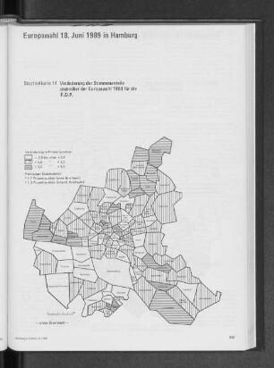 Veränderung der Stimmenanteile gegenüber der Europawahl 1984 für die F.D.P.