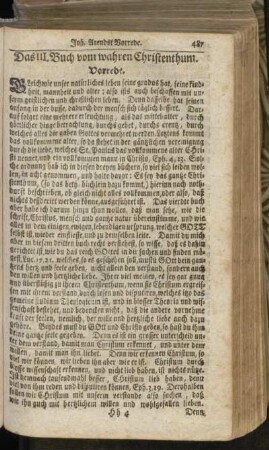 Das III. Buch vom wahren Christenthum. Vorrede