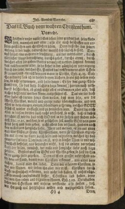 Das III. Buch vom wahren Christenthum. Vorrede