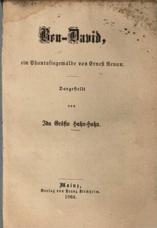 Ben-David, ein Phantasiegemälde von Ernest Renan