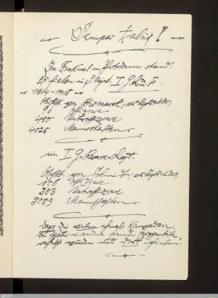 Handschriftliche Notiz