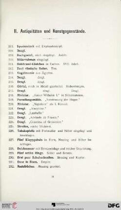 Antiquitäten und Kunstgegenstände (Nr. 207-509)
